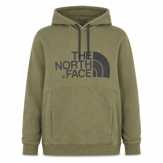 The North Face Womens Khaki Pullover Hoodie Small Cotton Logo Casual