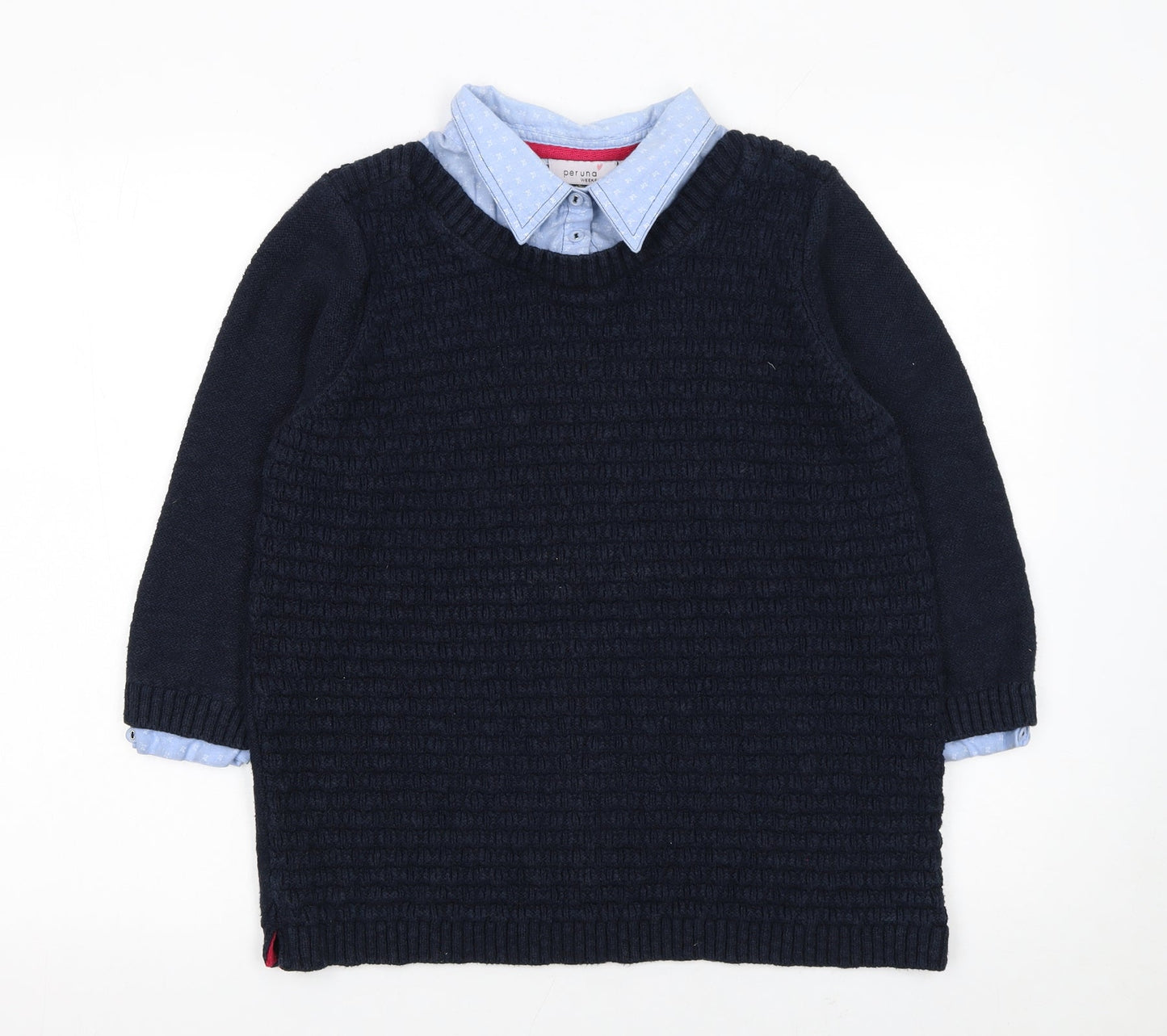 Marks and Spencer Women’s Blue Collared Knit Jumper Size 16
