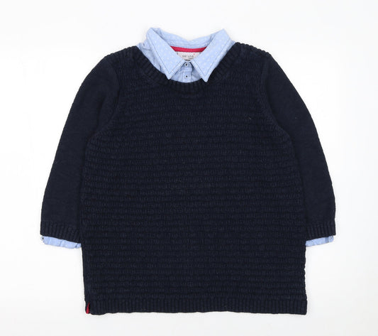 Marks and Spencer Women’s Blue Collared Knit Jumper Size 16