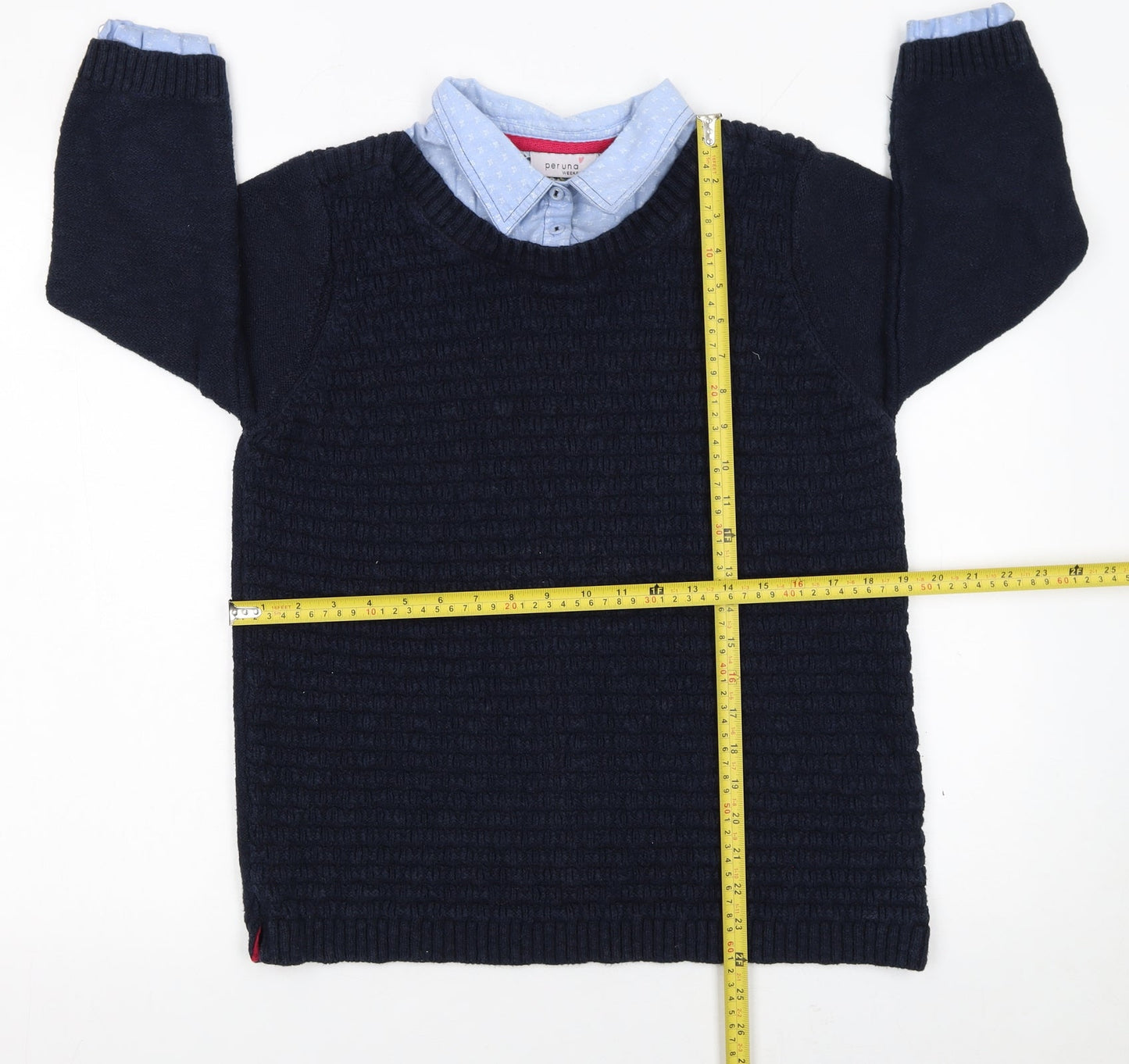Marks and Spencer Women’s Blue Collared Knit Jumper Size 16
