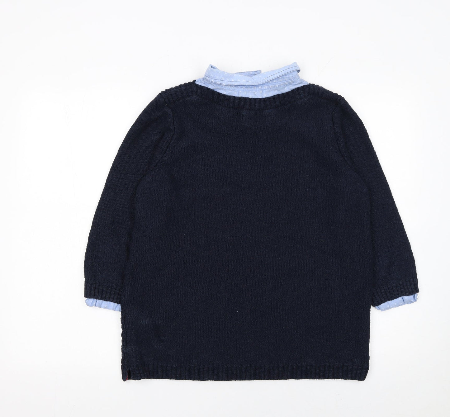 Marks and Spencer Women’s Blue Collared Knit Jumper Size 16