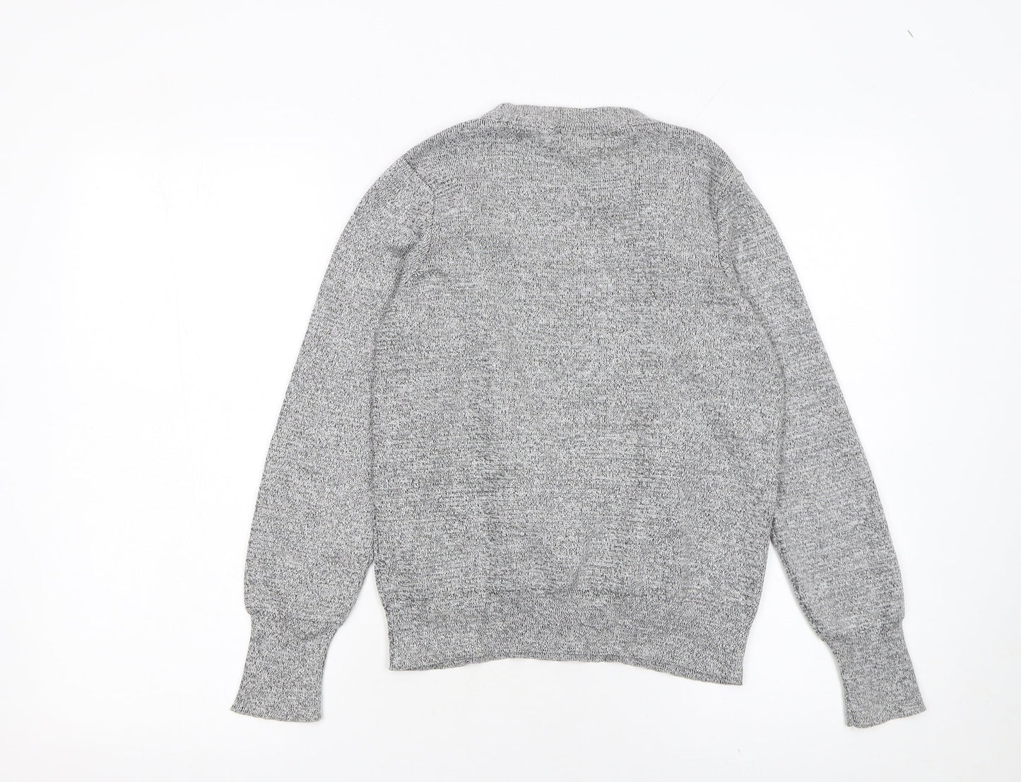 Topshop Petite Grey Ruffle Knit Women's Jumper Size 8