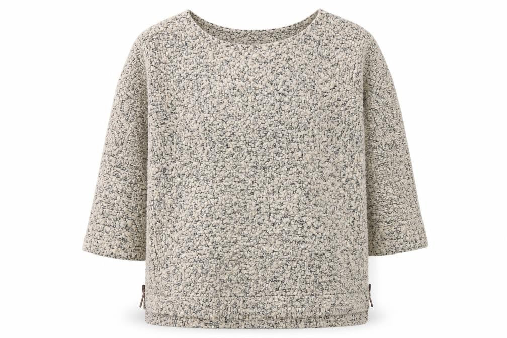 Next Womens Beige Knit Jumper UK 10 3/4 Sleeve Wool Blend