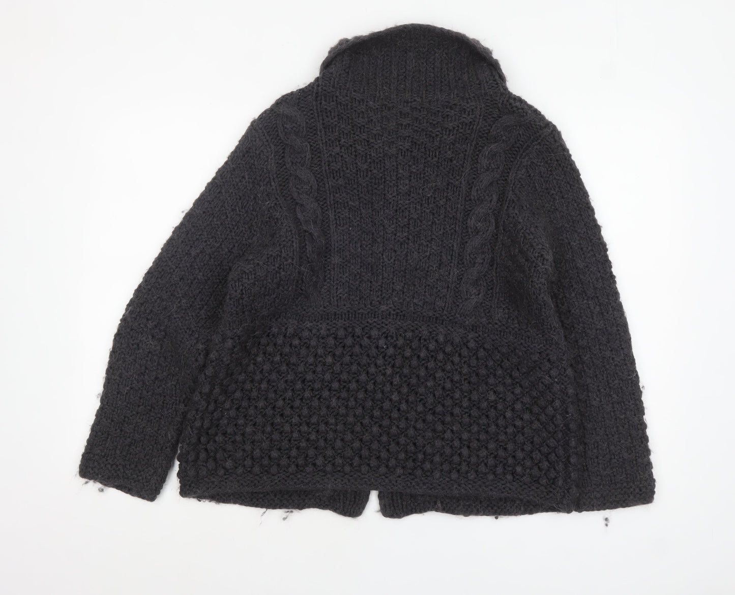 Marks and Spencer Womens Black Size 16 Chunky Knit Cardigan