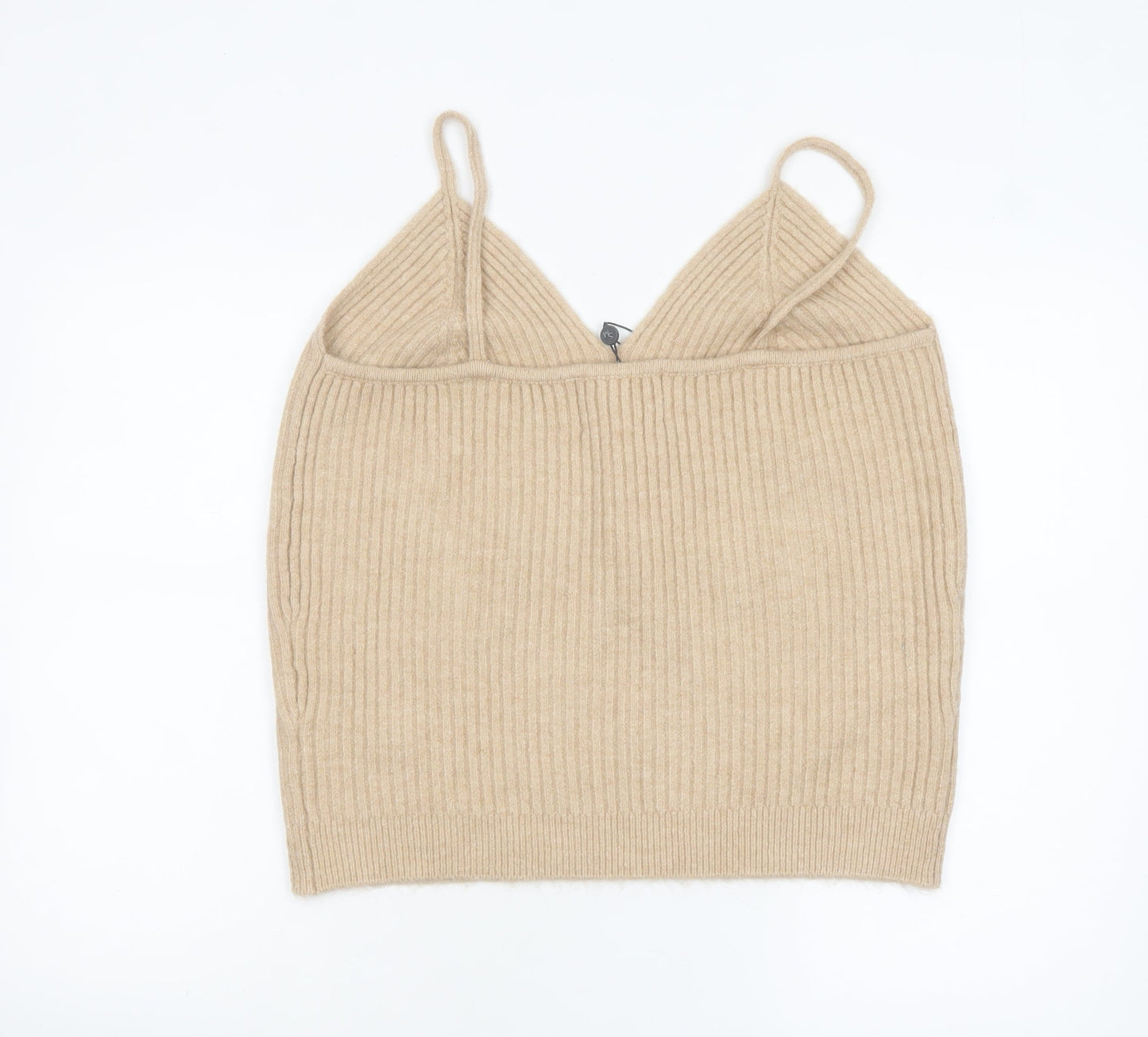 Savannah Miller for Next Womens Beige Ribbed Knit V-Neck Camisole Tank Top Size 18