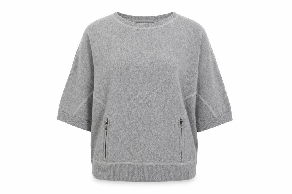 Marks & Spencer Women's Grey 3/4 Sleeve Knit Jumper Size 14