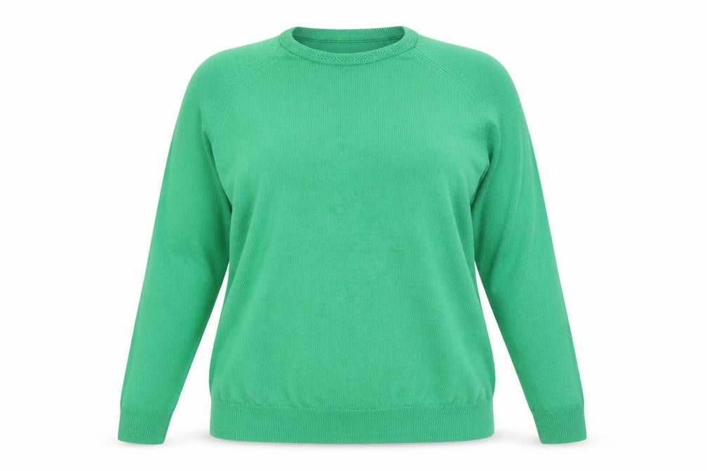 Robert Rowley Women Green Wool Crew Neck Jumper Size 12