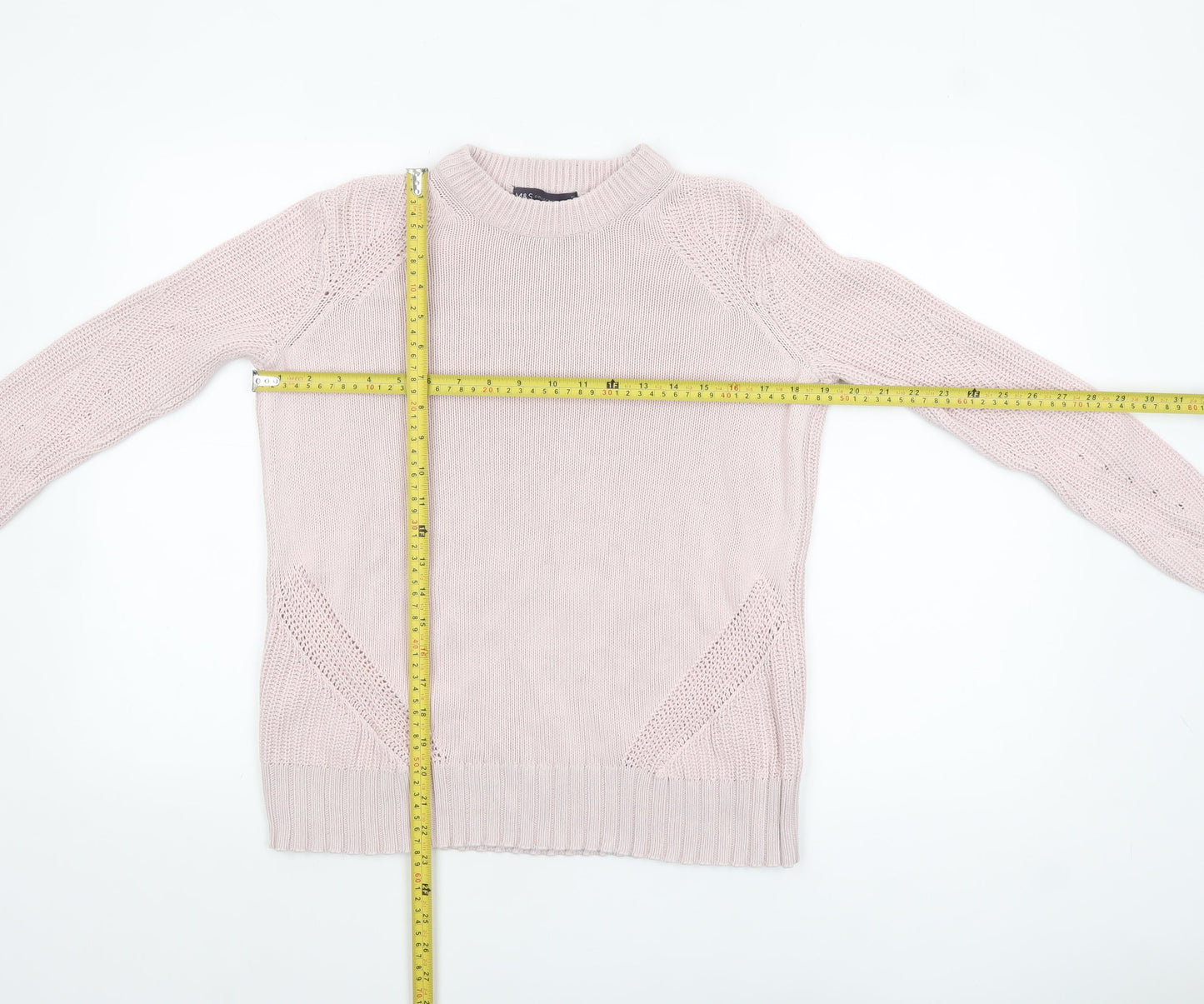 Marks and Spencer Women's Pink XS Cotton Chunky Knit Jumper