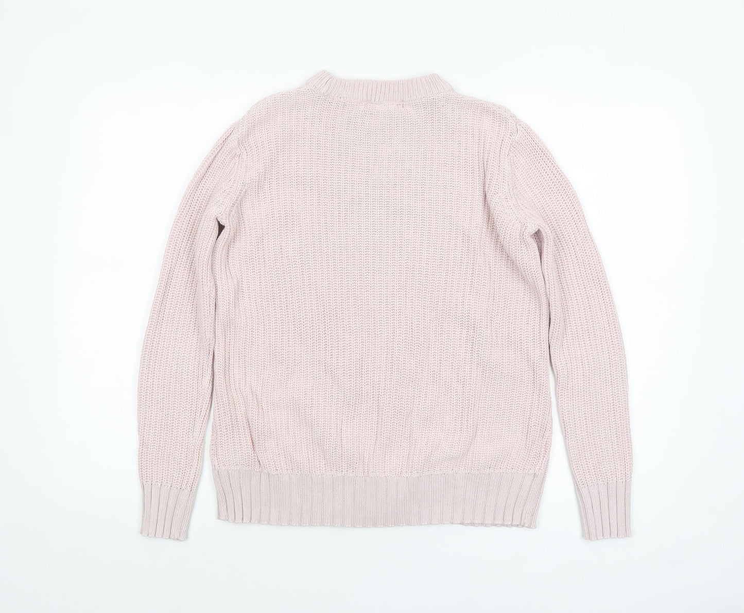 Marks and Spencer Women's Pink XS Cotton Chunky Knit Jumper