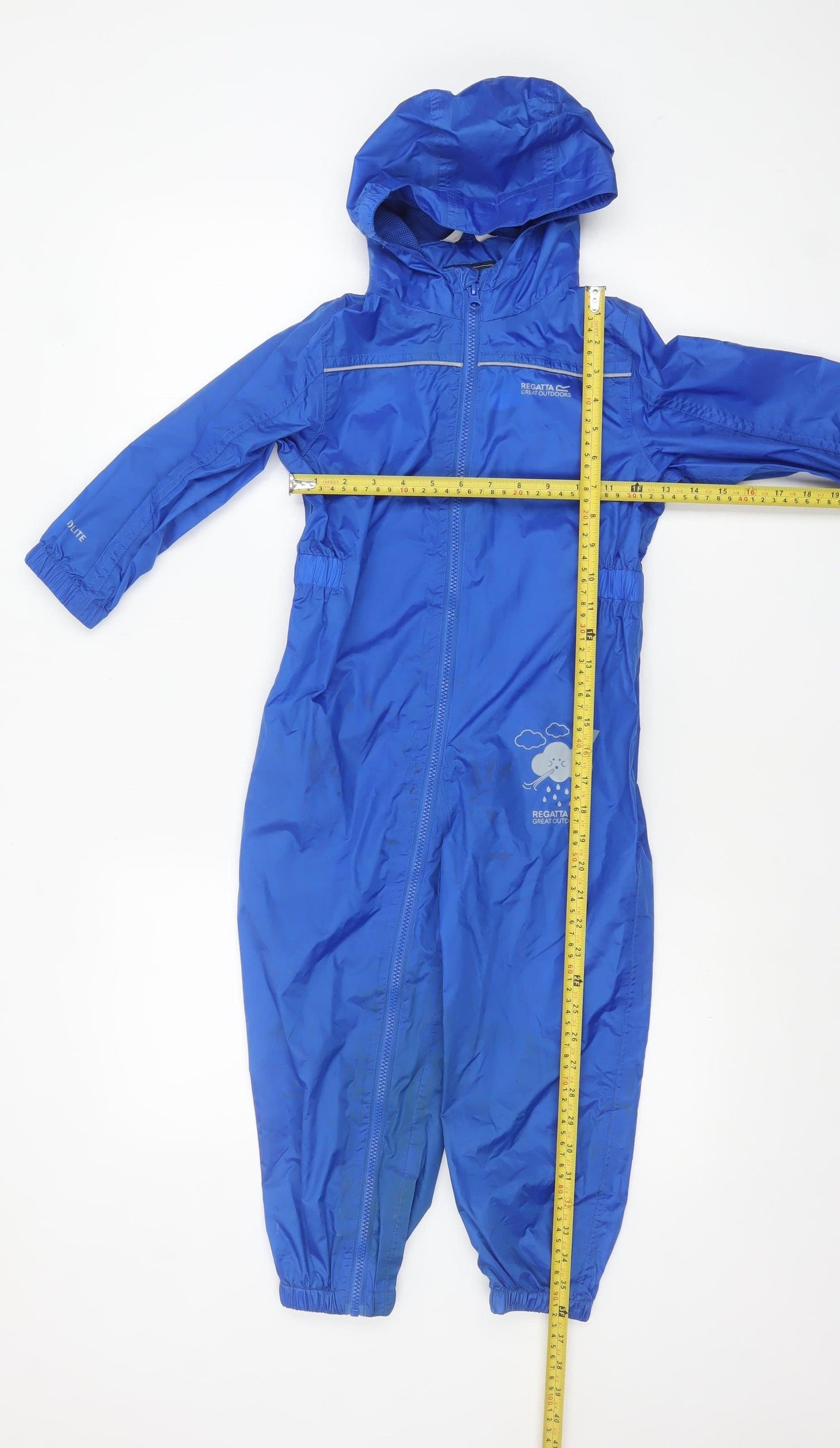 Regatta Boys Blue Waterproof Hooded Rain Snowsuit 4-5 Years