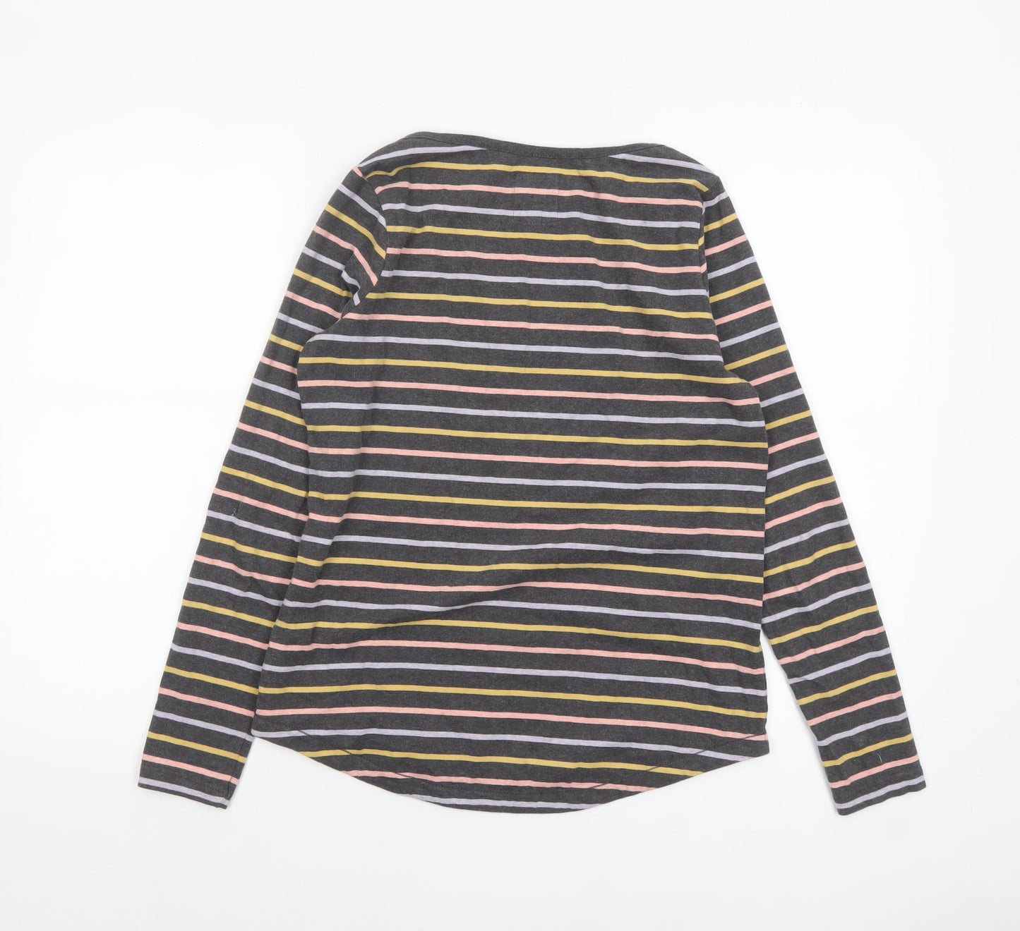 Fat Face Women's Multicoloured Stripe Breton Long Sleeve Cotton Top Size 8