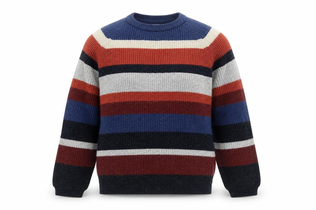 Marks & Spencer Mens Multicoloured Striped Chunky Knit Jumper M