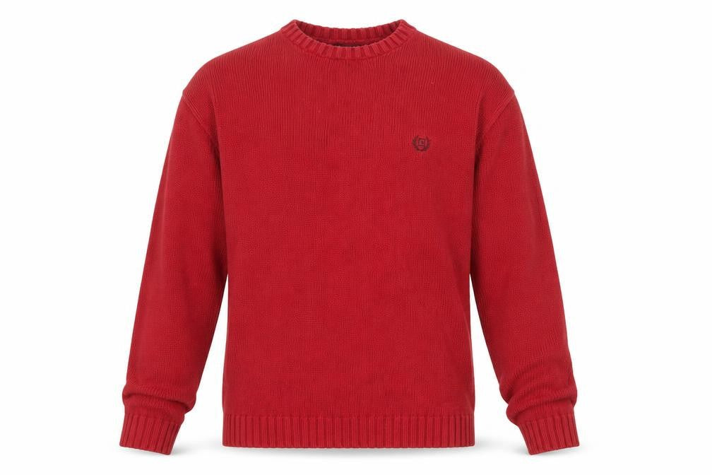 Chaps Men's Red Cotton Crew Neck Pullover Jumper Size S