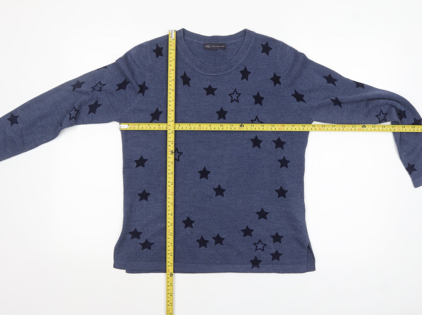 Marks and Spencer Women’s Blue Star Knit Jumper Size 12