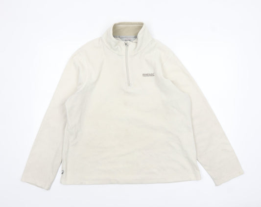 Regatta Great Outdoors Women Beige 1/2 Zip Fleece Sweatshirt UK 16