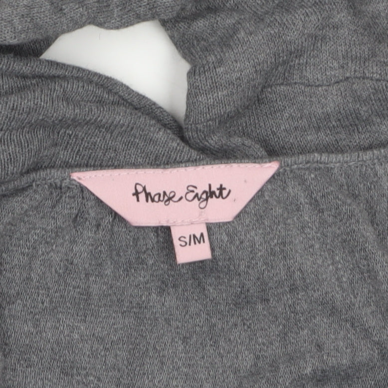 Phase Eight Women Grey Sequin Hem Tunic Top 3/4 Sleeve Size S