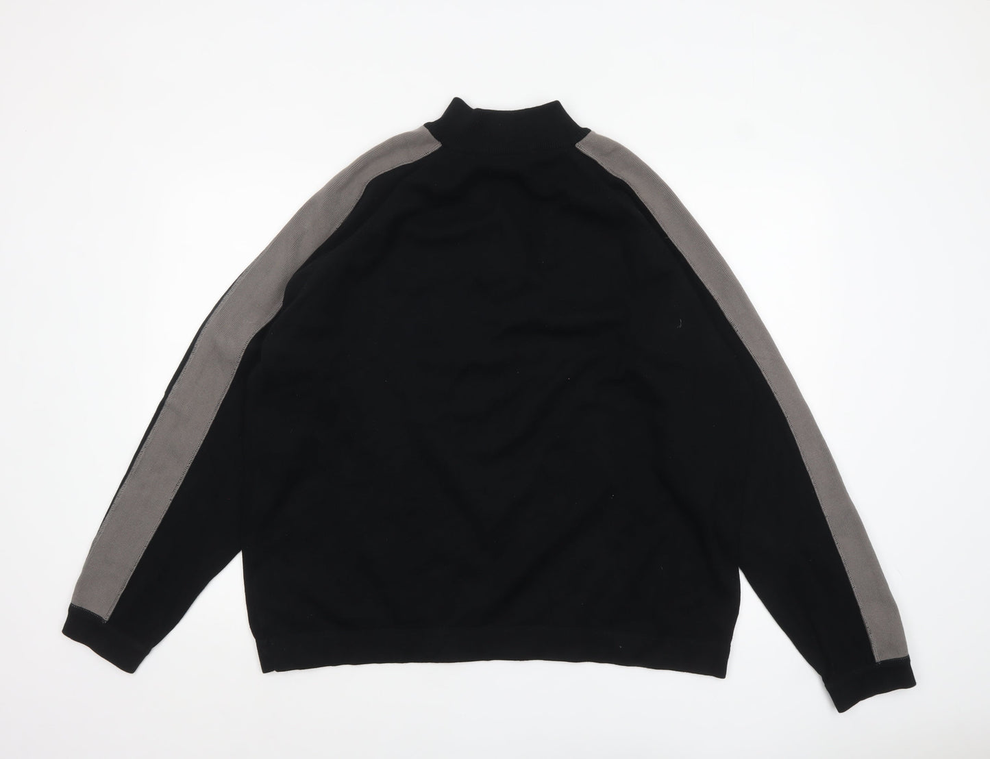 Marks and Spencer Men's Black XL High Neck Cotton Pullover Jumper