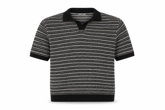 Marks & Spencer Men's Black 2XL Collared Short Sleeve Knit Polo Jumper