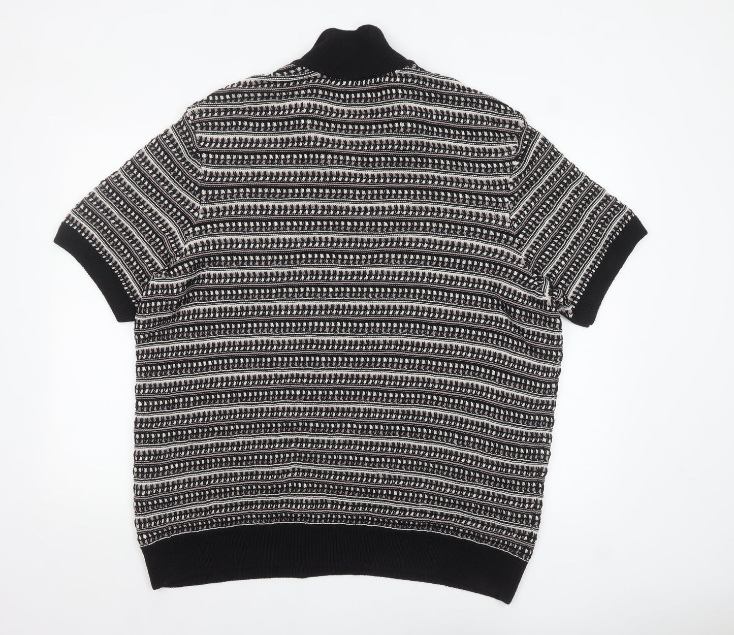 Marks and Spencer Men's Black 2XL Collared Short Sleeve Knit Polo Jumper