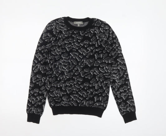 Oasis Women's Black Glitter Animal Print Knit Jumper Size S