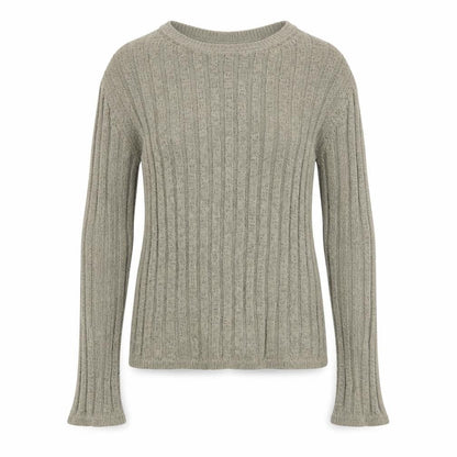 Marks & Spencer Women’s Grey Ribbed Knit Pullover Jumper Size S