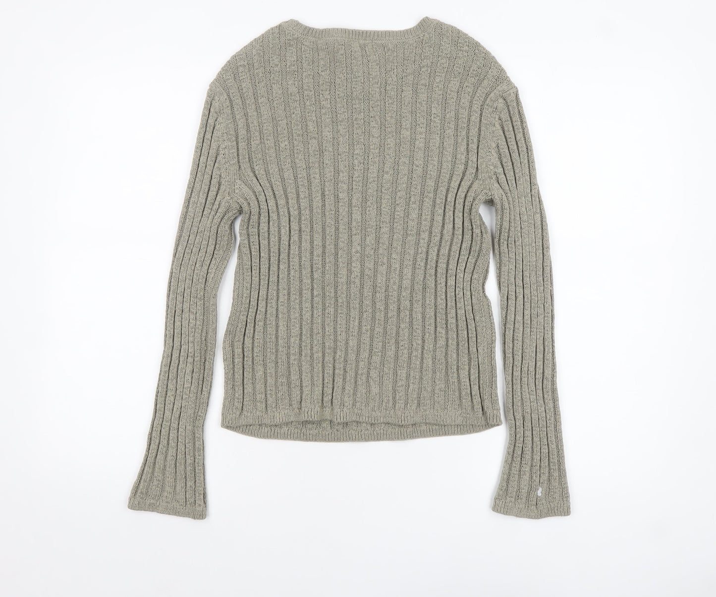 Marks and Spencer Women’s Grey Ribbed Knit Pullover Jumper Size S