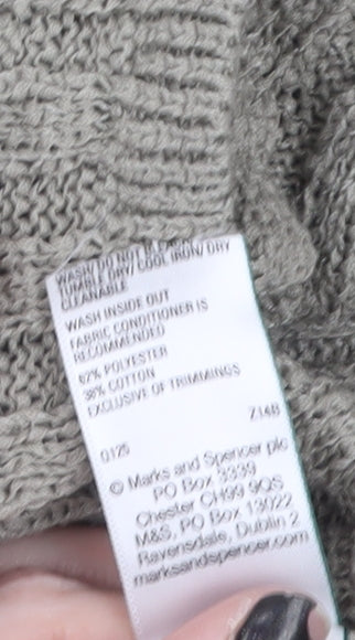 Marks & Spencer Women’s Grey Ribbed Knit Pullover Jumper Size S