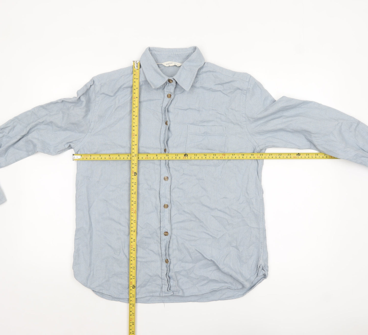 Beaufort & Blake Men's Blue Cotton Long Sleeve Casual Shirt M