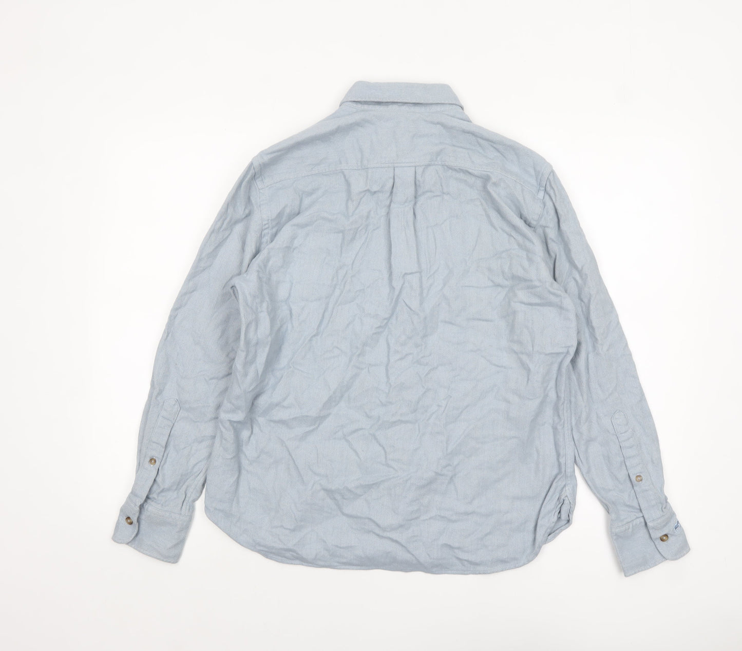 Beaufort & Blake Men's Blue Cotton Long Sleeve Casual Shirt M