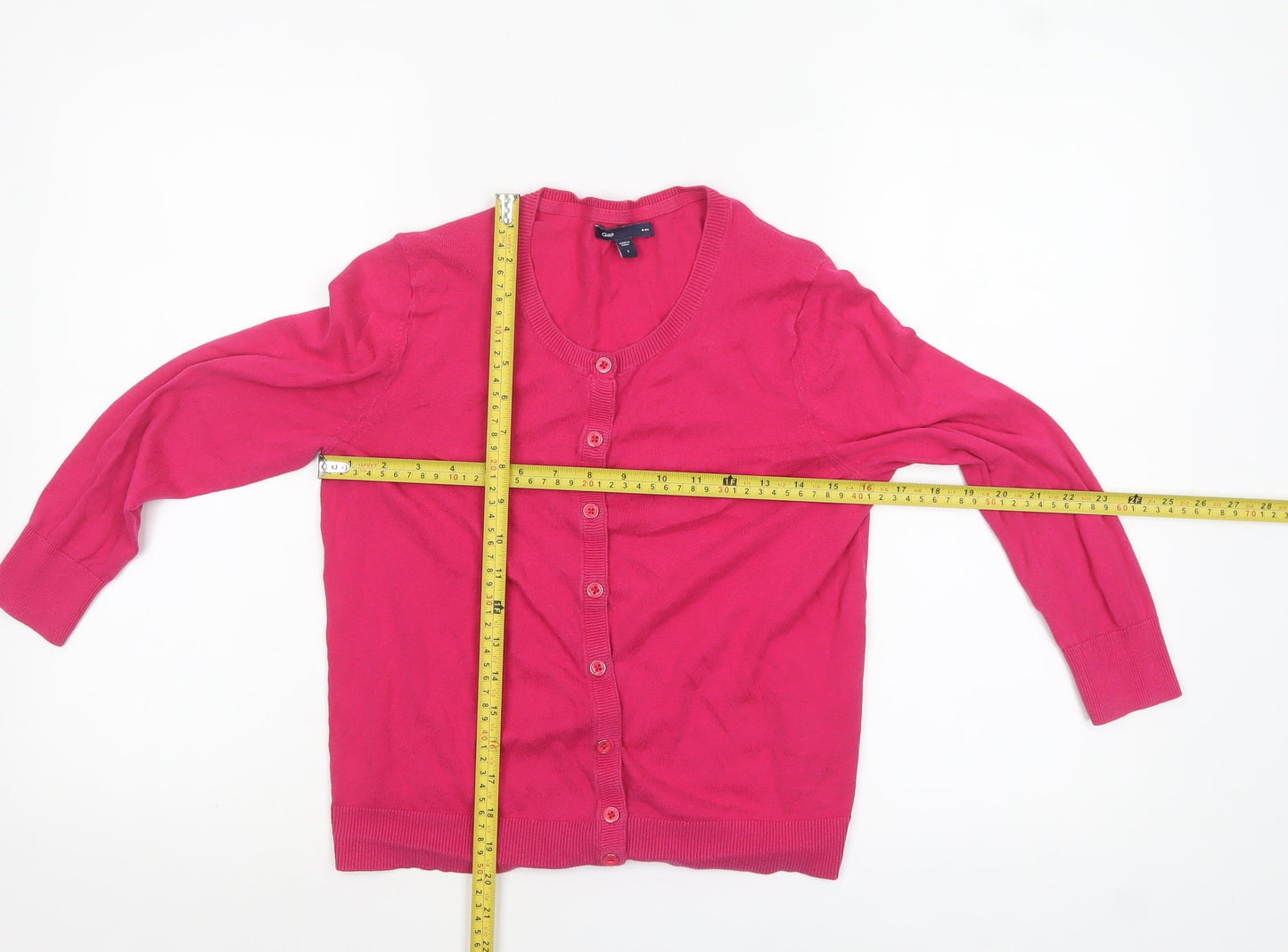 Gap Womens Pink Cotton Cardigan Small Long Sleeve Classic Style