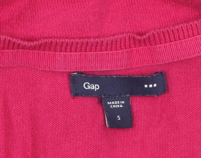 Gap Womens Pink Cotton Cardigan Small Long Sleeve Classic Style