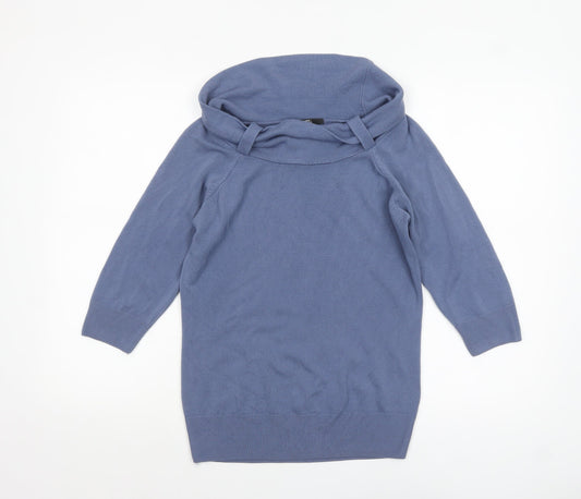 Marks and Spencer Women’s Blue Cowl Neck Knit Jumper Size 14