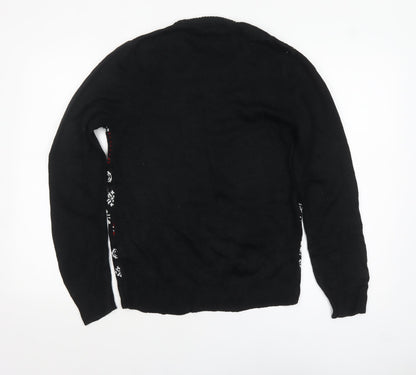 Close-up detail of Star Wars Men's Black XS Christmas Darth Vader Jumper