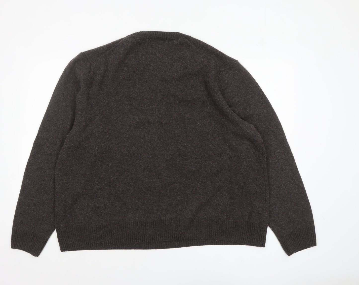 Marks and Spencer Men’s Brown 2XL Wool V-Neck Jumper