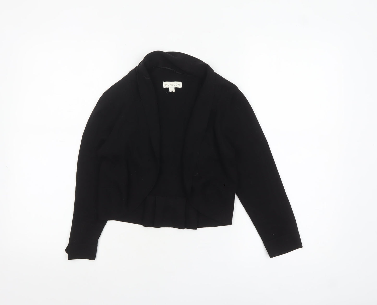 Monsoon Women's Black Cotton Bow Detail Cardigan Size S