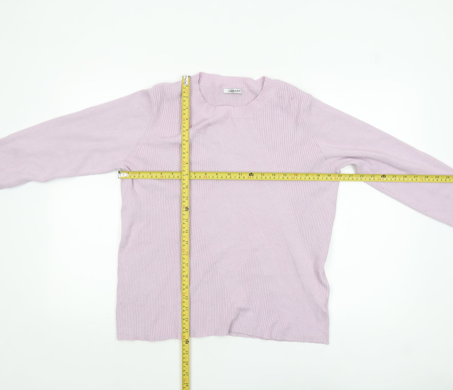 Damart Womens Pink Viscose Blend Crew Neck Long Sleeve Jumper Size 18/20