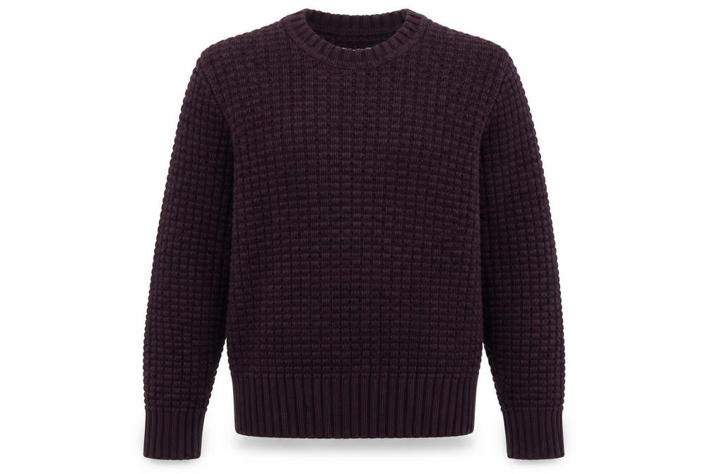 Peter Werth Men's Purple Waffle-Knit Cotton Jumper XS
