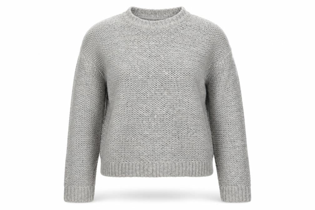 Fat Face Women’s Grey Chunky Knit Pullover Jumper Size 14
