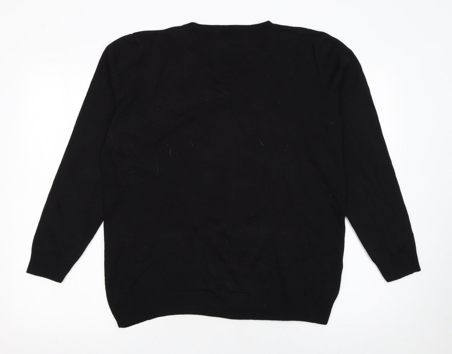 Select Womens Black Christmas Dog Sequin Jumper L