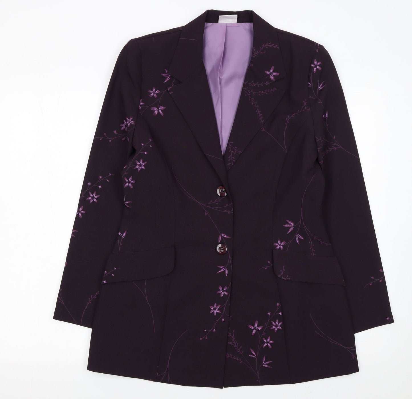 Select Women’s Purple Floral Single-Breasted Blazer Size 12