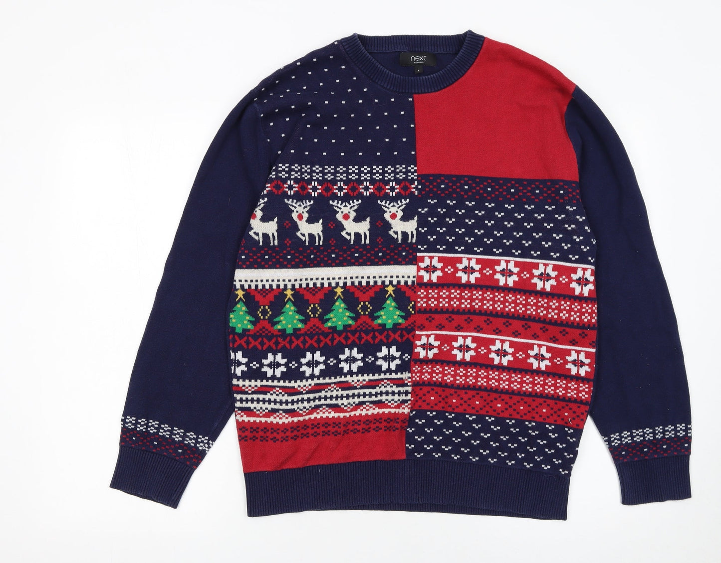 Next Men's Multicoloured Christmas Fair Isle Cotton Jumper L