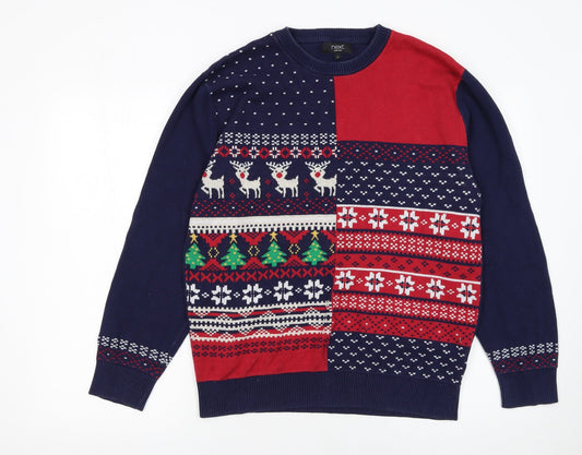 Next Men's Multicoloured Christmas Fair Isle Cotton Jumper L