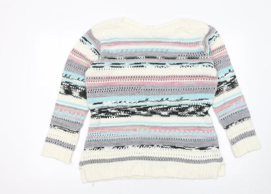M&Co Women’s Multicoloured Knit Pullover Jumper Size 14