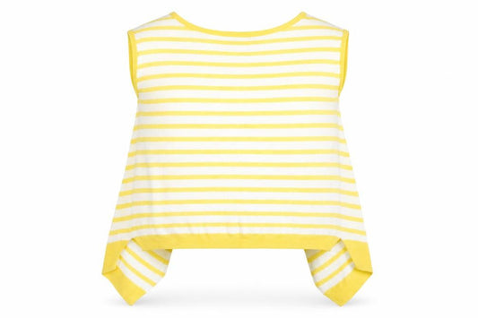 Next Women's Yellow Striped Linen Acrylic Sleeveless Cardigan UK 12