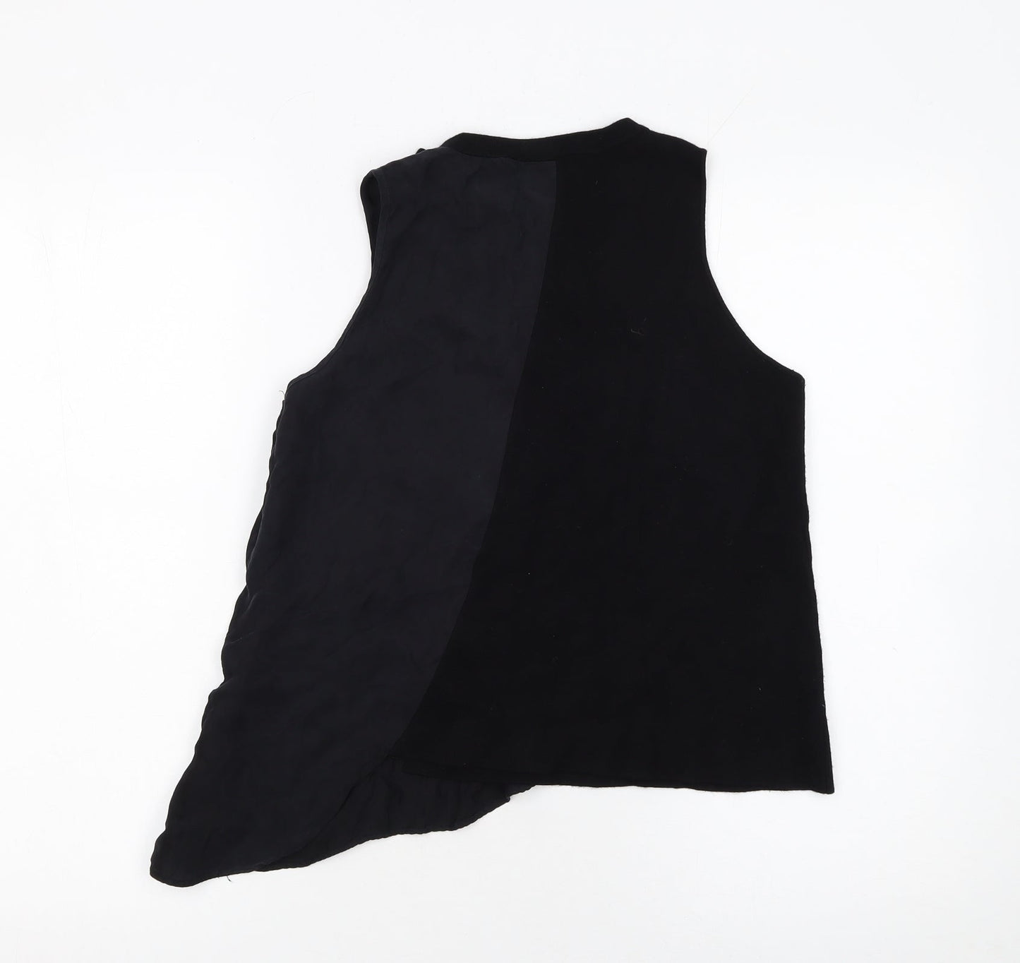 Zara Women Black Sleeveless Ruffle Camisole Tank Top Size S