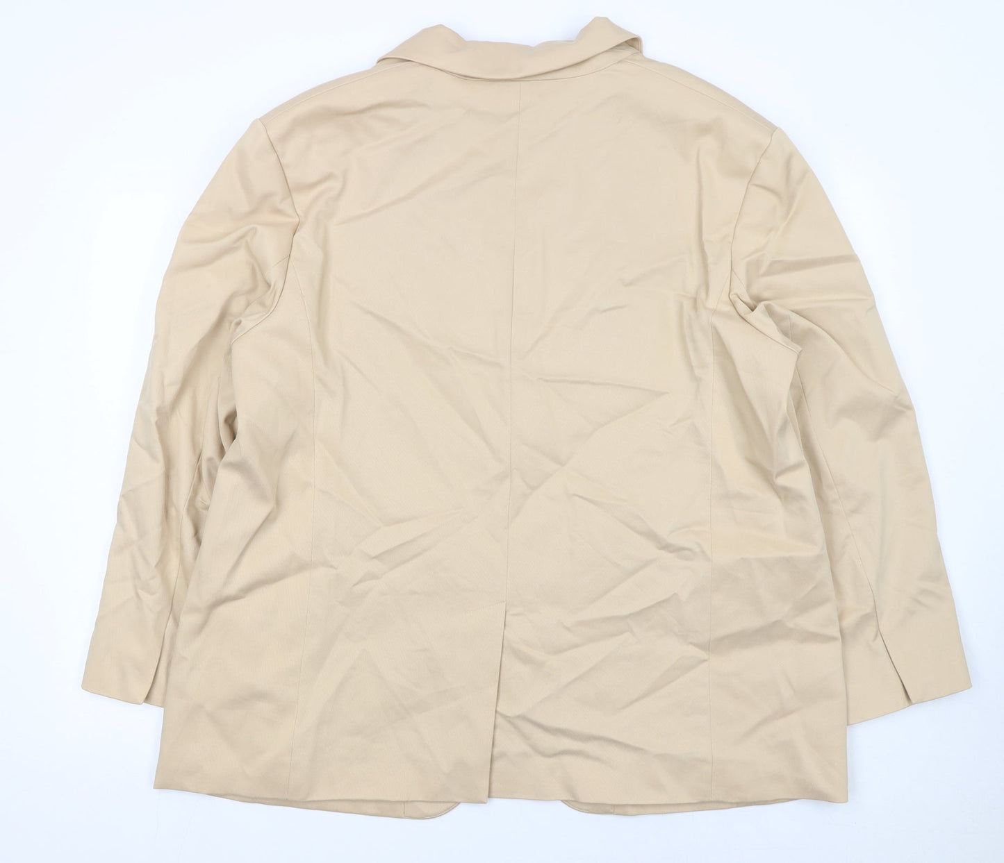 Marks and Spencer Women Beige Blazer Size 22 Single-Breasted Jacket