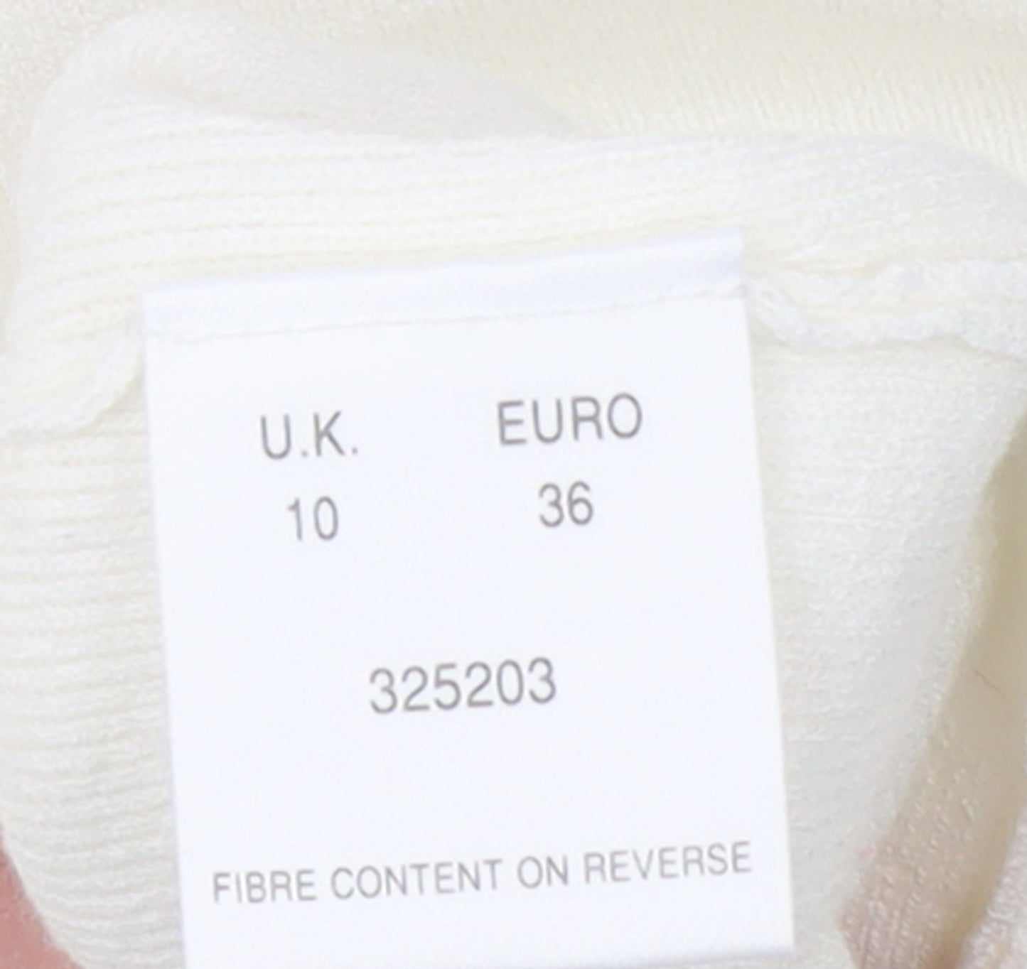 Eastex Women Ivory Size 10 Tie Front Long Sleeve Cardigan