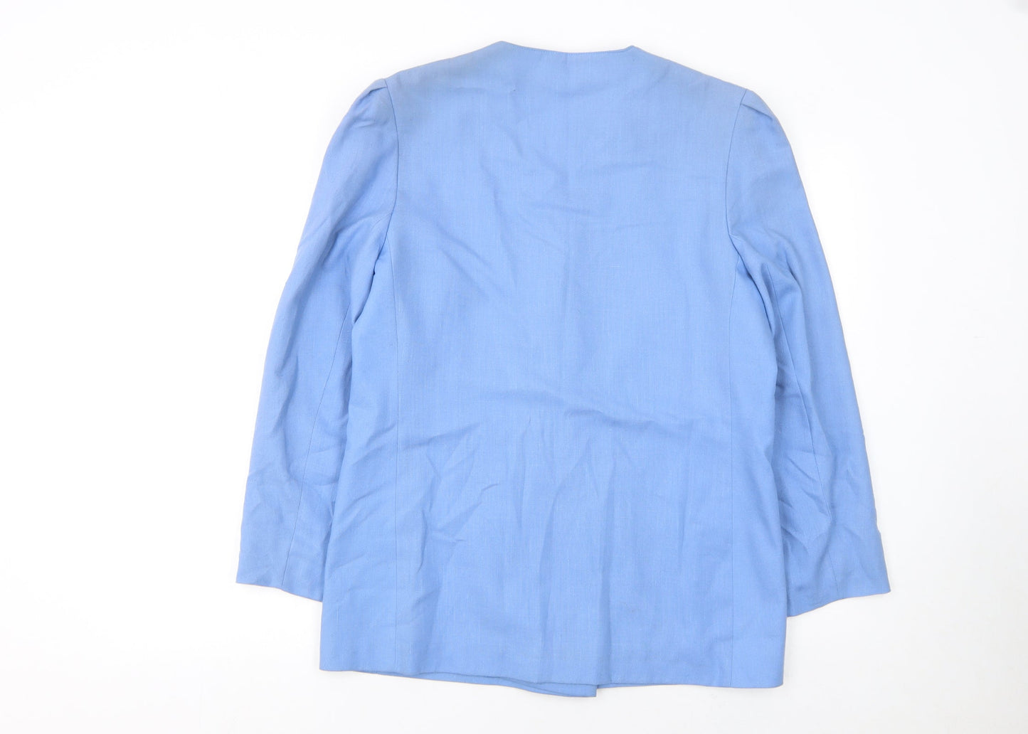 Principles Women Blue Double-Breasted Blazer Size 12 Classic Lined Jacket