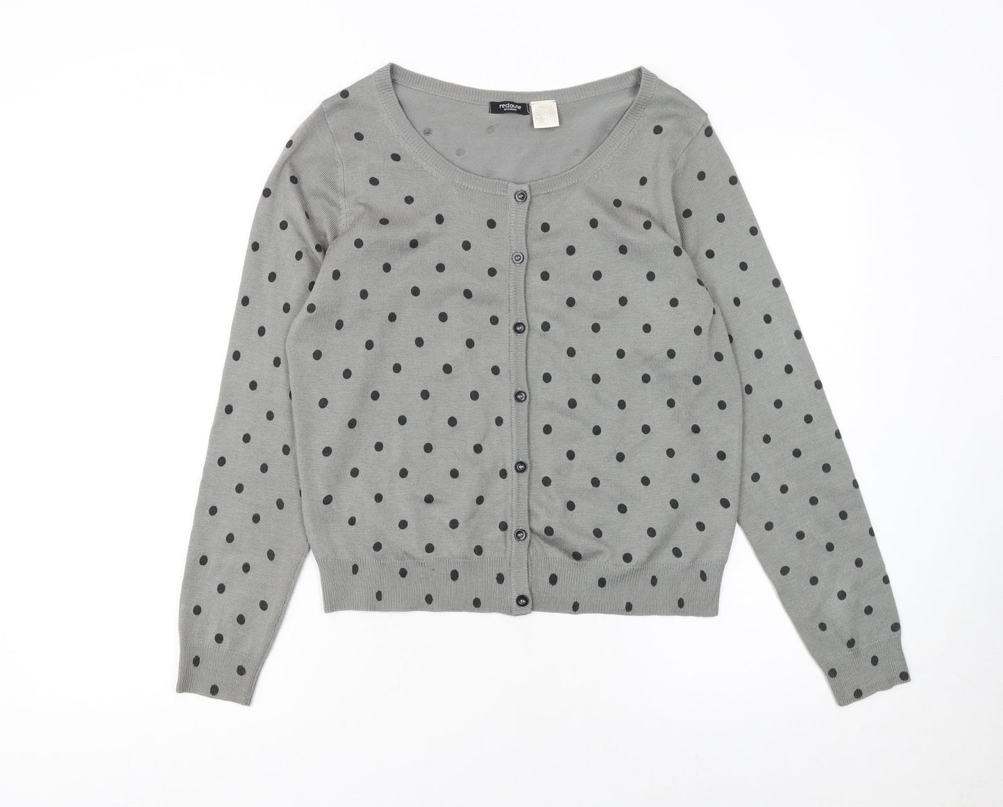 La Redoute Women Grey Polka Dot Button Cardigan Size 12/14