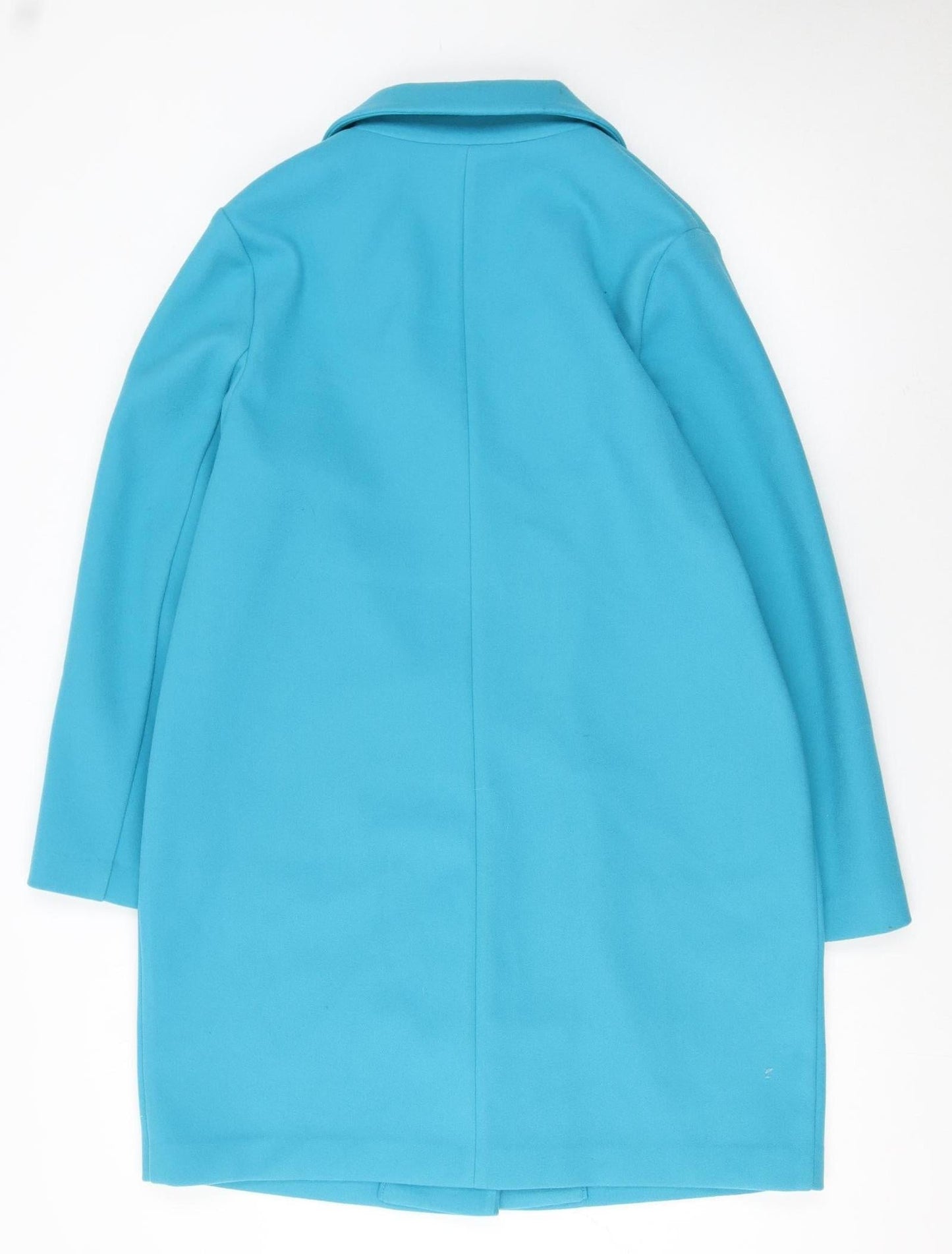 Marks and Spencer Women Blue Size 14 Polyester Single-Breasted Coat